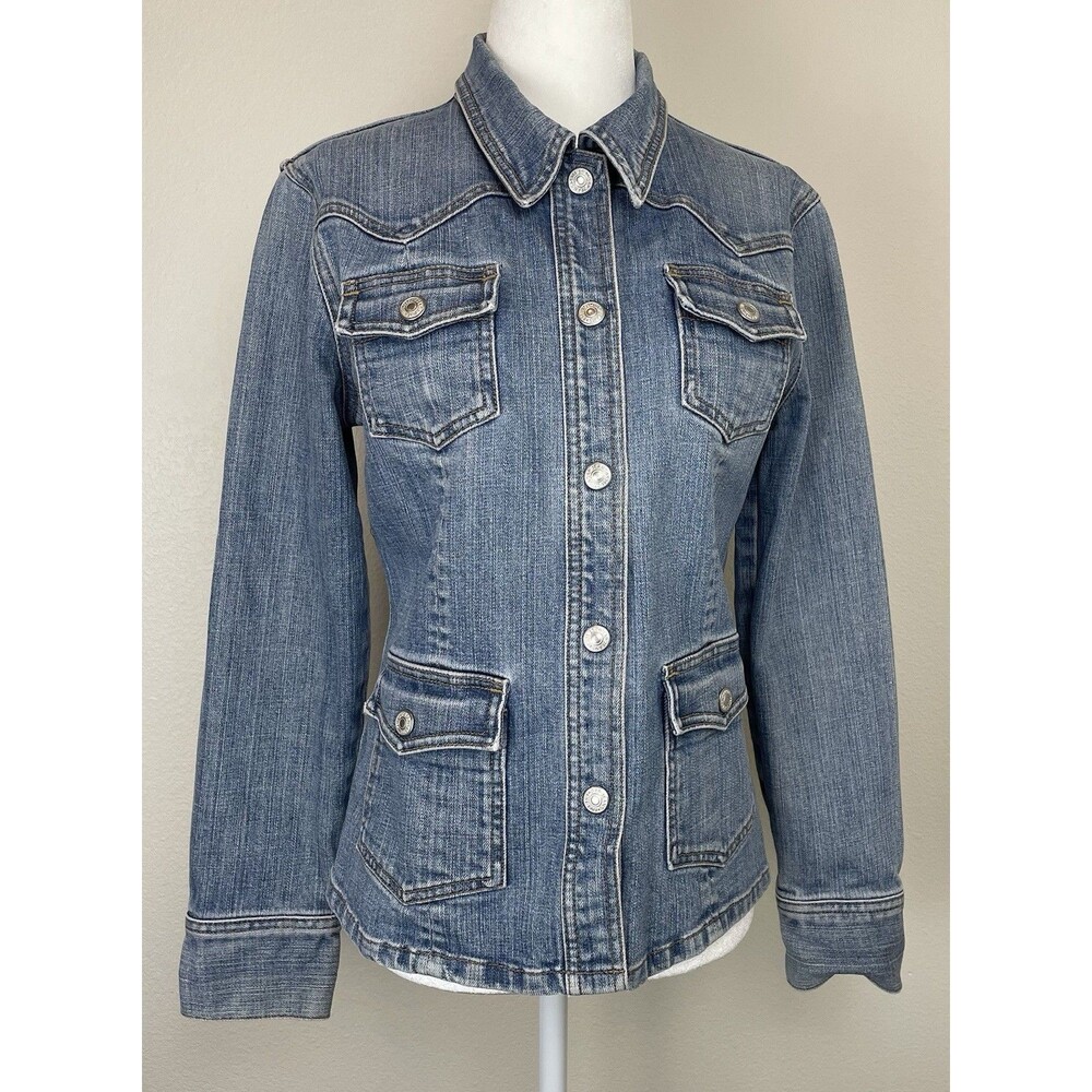 Gap Denim Western Chore  Jacket Stretch Snap Closures Classic 90’s-M